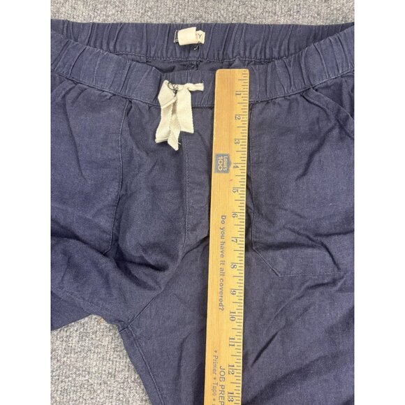 Roxy Pants Womens Medium Blue Linen Blend Elastic Waist Drawstring Jogger Casual - Picture 4 of 8